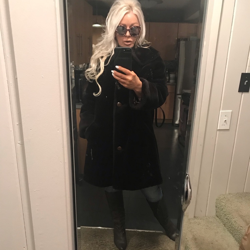 Irving Posluns vintage faux fur coat size 10